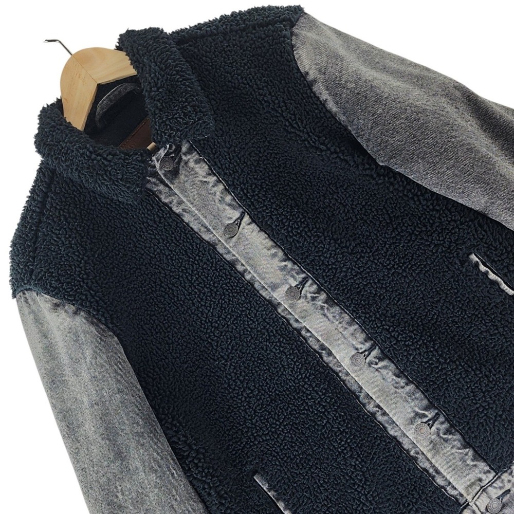 Levi's Premium Men's Panel Trucker Jacket Black Sheep Size Medium